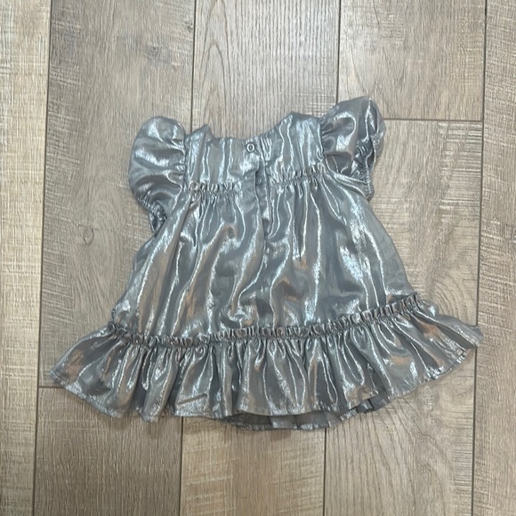 Silver Metallic Baby Dress 3-6M Baby Gap - Picture 2 of 2